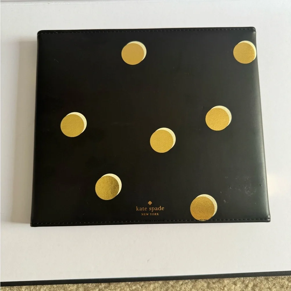 Kate Spade Weekly Calendar and and Folio Scatter Dot Black and Gold